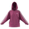 ADIDAS Women's 3-Stripes FT Full Zip O Hoodie - Hoodie