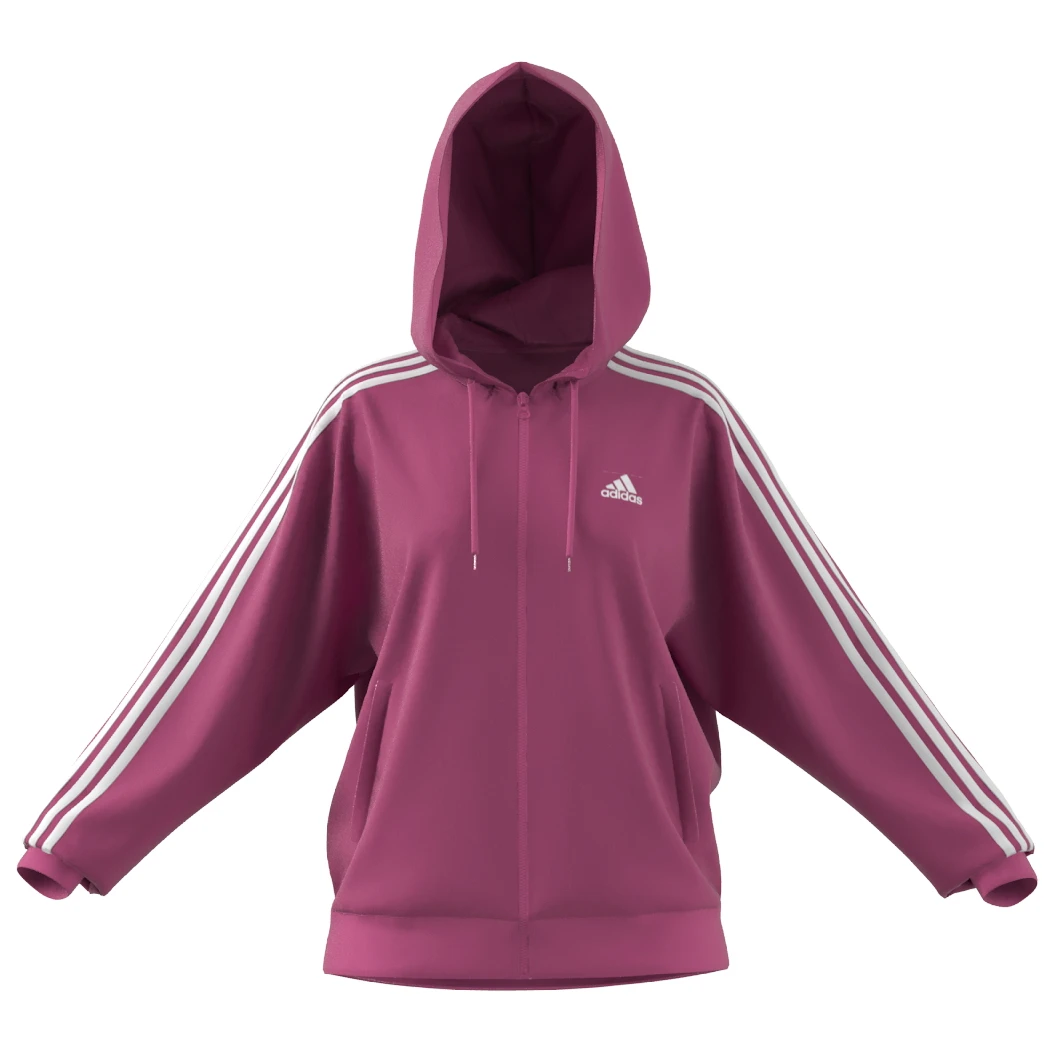 ADIDAS Women's 3-Stripes FT Full Zip O Hoodie - Hoodie 1 ADIDAS Women's 3-Stripes FT Full Zip O Hoodie - Hoodie